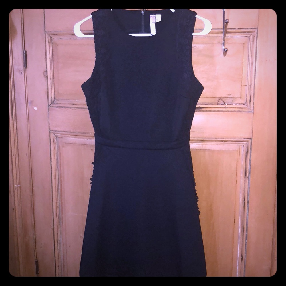 Navy Blue Alya dress with navy lace detail-S
